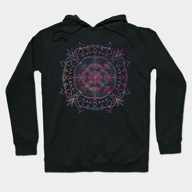 Colorful Flowers & Hearts Mandala Hoodie by nathalieaynie